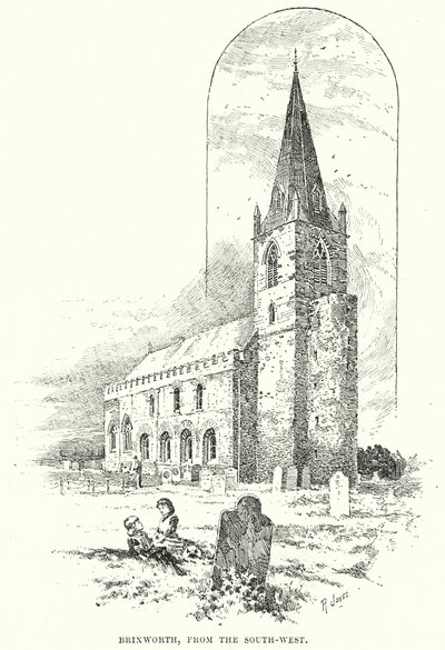 Brixworth, fra sydvest (kobberstik) af English School