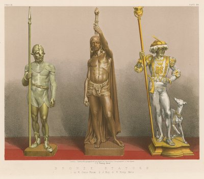 Statuer af bronze (chromolitho) af English School