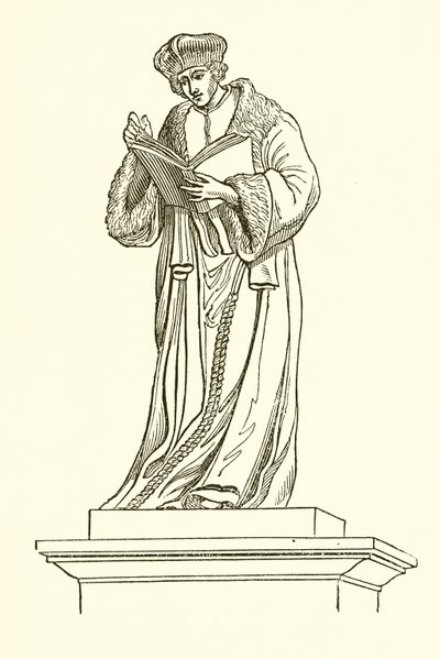 Bronzestatue af Erasmus i Rotterdam (gravering) af English School