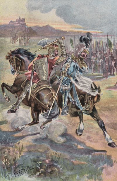 Bruce og De Boune (farvelitografi) af English School