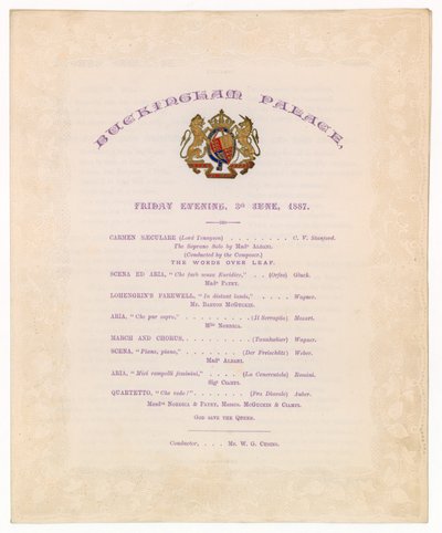 Buckingham Palace-koncert, 3. juni 1887 af English School