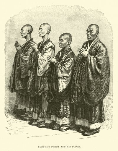 buddhistisk præst og hans elever af English School