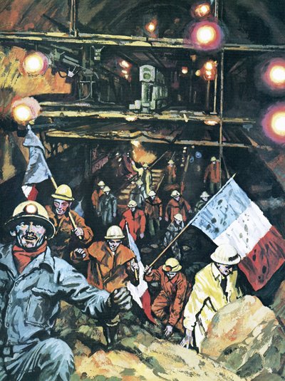 Bygningen af Mont Blanc-tunnelen af English School