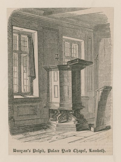 Bunyans Prædikestol, Palace Yard Chapel, Lambeth af English School