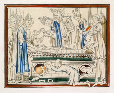 Begravelse af Edward Confessor, illustration fra en faksimile af The Life of St Edward the Confessor af English School