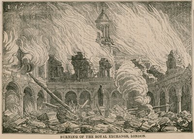 Afbrænding af Royal Exchange, London, natten til den 10. januar 1838 af English School