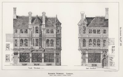 Forretningslokaler, Cardiff (gravering) af English School