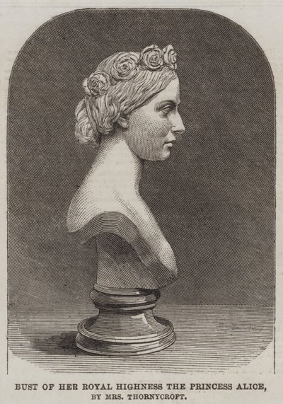Buste af Hendes Kongelige Højhed Prinsesse Alice, af fru Thornycroft (gravering) af English School