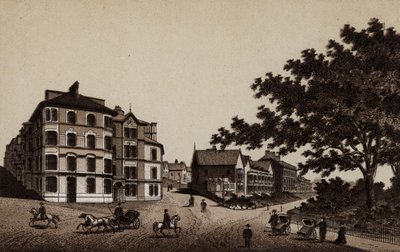 Buxton: Burlington Hotel and Broadwalk (litho) af English School