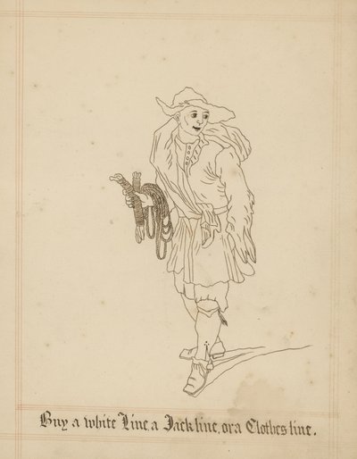 Køb en hvid line, en jack line eller en tøjline (blæk på papir) af English School