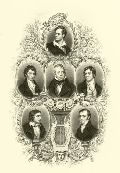 Byron, Southey, Scott, Coleridge, Keats, Montgomery af English School