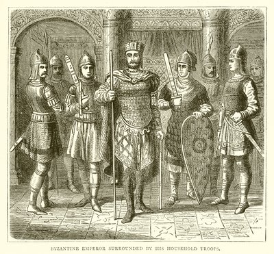 Byzantinsk kejser omgivet af sine husholdningstropper af English School