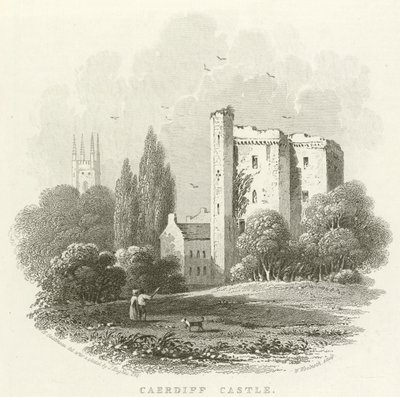 Cardiff Castle (gravering) af English School