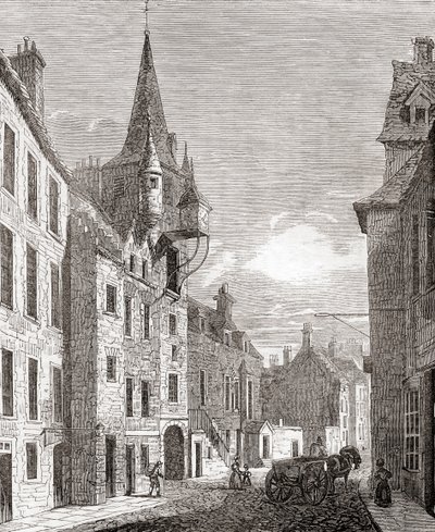 Canongate Jail, Edinburgh, Skotland, fra Old England: A Pictorial Museum, pub. 1847 af English School