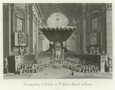 Kanonisering af helgener i Peterskirken, Rom, 1712 af English School