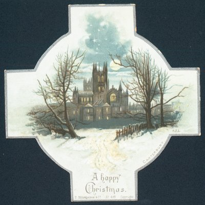 Canterbury Cathedral, julekort af English School