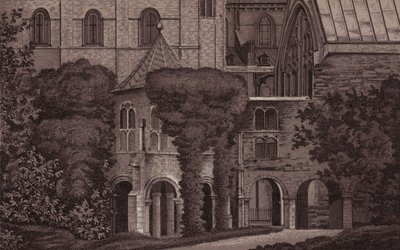 Canterbury: The Babtistry (litho) af English School