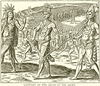 Caonabo i spidsen for sin hær af English School