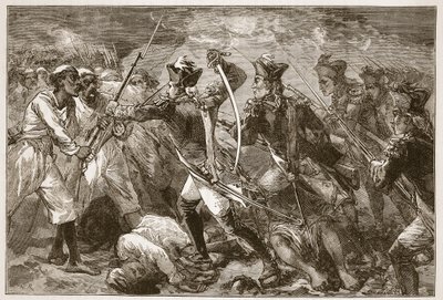 Kaptajn Yorke leder det fortabte håb i Masulipatam, Illustration fra Cassells Illustrated History of India af James Grant, pub. 1879 af English School