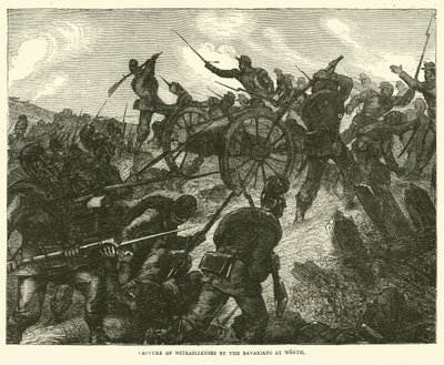 Tilfangetagelse af Mitrailleuses af bayerne i Worth, august 1870 af English School