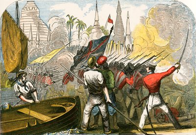 Tilfangetagelse af Rangoon, det burmesiske imperium af English School