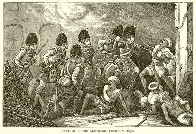 Fangst af Alumbagh, Lucknow, 1857 af English School