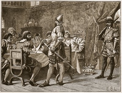 Capture of the FitzGeralds, illustration fra Cassells Illustrated History of England (sepia foto) af English School