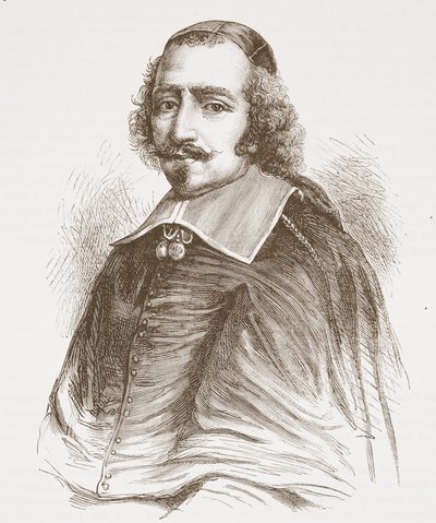 Kardinal Mazarin (fra et portræt i Galleriet i Versailles), illustration fra The History of Protestantism af James Aitken Wylie (1808-1890), pub. 1878 af English School