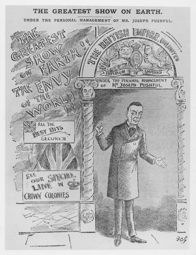 Karikatur von Joseph Chamberlain als Kolonialminister, ca. 1900 von English School