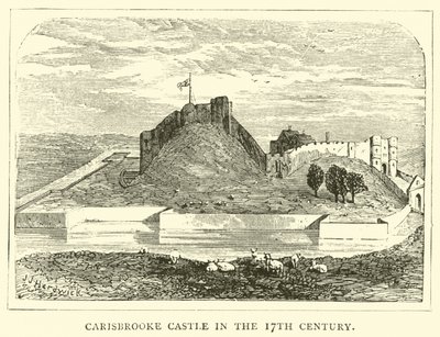 Carisbrooke Castle i det 17. århundrede af English School