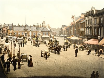 Carlisle Market Place (håndfarvet foto) af English School
