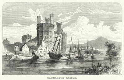 Carnarvon Castle (gravering) af English School