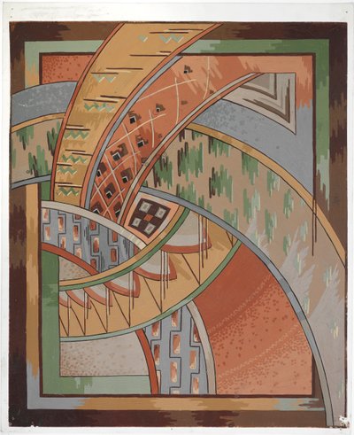 Tæppedesign (wc på papir) af English School