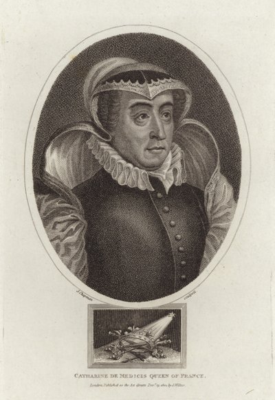 Catharine de Medicis Dronning af Frankrig af English School
