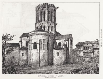 Cathedral Church, St. Lizier (gravering) af English School