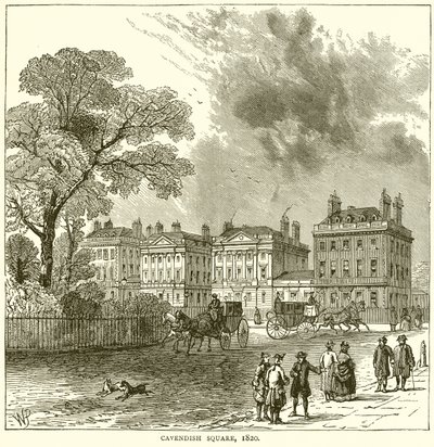 Cavendish Square, 1820 af English School