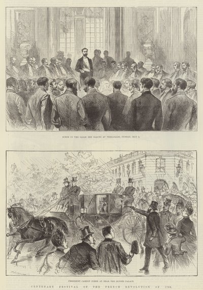 Centenary Festival for den franske revolution i 1789 (gravering) af English School