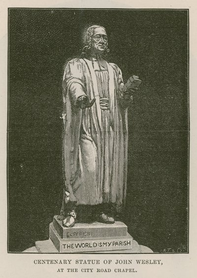 Hundredårsstatue af John Wesley af English School