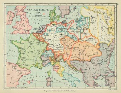 Centraleuropa (farvelitografi) af English School