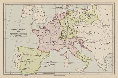 Centraleuropa i 1812 (farvelitografi) af English School