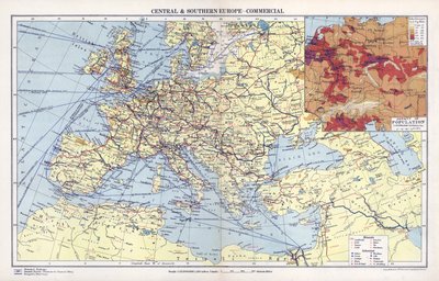 Central- og Sydeuropa, kommerciel (farvelitografi) af English School
