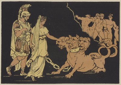 Cerberus (farvelitografi) af English School