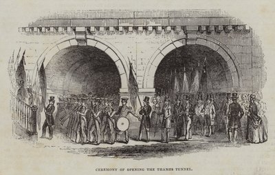 Ceremoni for åbning af Thames Tunnel, 1843 af English School