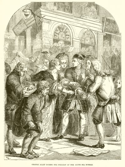 Skift Alley under Phrenzy of the South Sea Bubble af English School