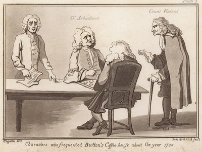 Karakterer, der frekventerede Buttons Coffee House omkring år 1720