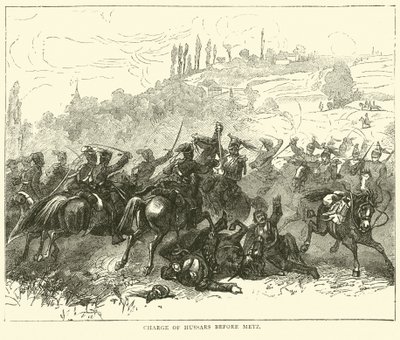 Anklage for husarer før Metz, oktober 1870 af English School