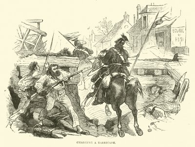 Opladning af en barrikade, oktober 1870 af English School
