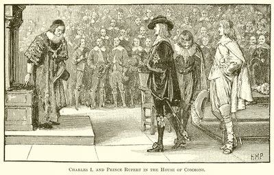 Charles I og prins Rupert i Underhuset af English School