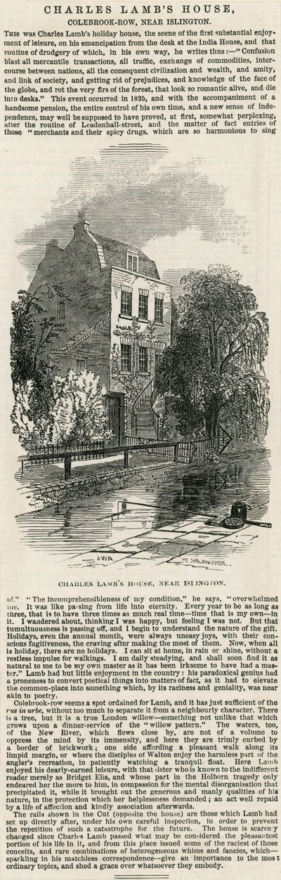 Charles Lambs House, nær Islington af English School