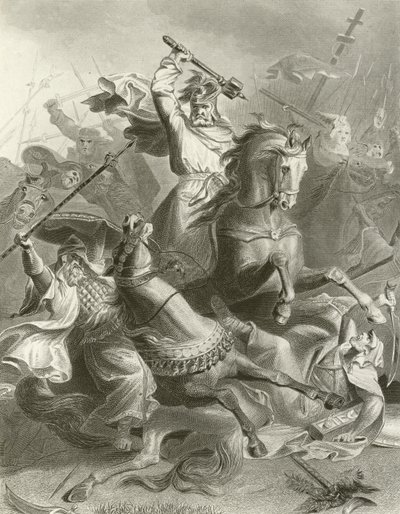 Charles Martel hos Tours af English School